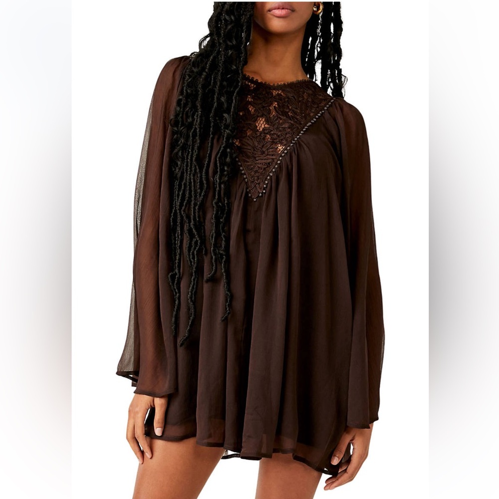 LTD TIME PRICE NWT Free People Sunshine Of Love Mini Cocktail Dress Coffee S